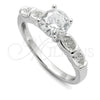 Anillo de Boda 01.398.0021.06 Plata Rodinada, con Zirconia Cubica Blanca, Pulido, Tono Plateado (Tamaño 6)