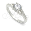Anillo de Boda 01.398.0023.06 Plata Rodinada, con Zirconia Cubica Blanca, Pulido, Tono Plateado (Tamaño 6)