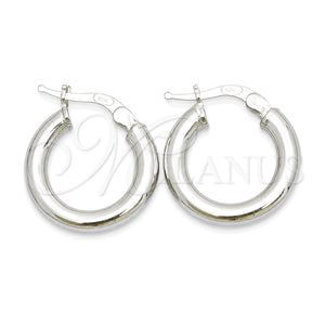 Argolla Pequeña 02.389.0185.10 Plata Rodinada, Diseño de Hueco, Pulido, Tono Plateado