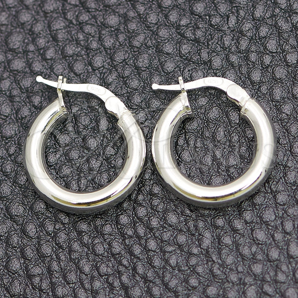 Argolla Pequeña 02.389.0185.10 Plata Rodinada, Diseño de Hueco, Pulido, Tono Plateado
