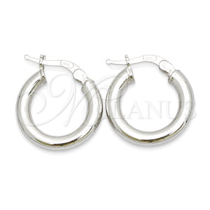 Argolla Pequeña 02.389.0185.10 Plata Rodinada, Diseño de Hueco, Pulido, Tono Plateado