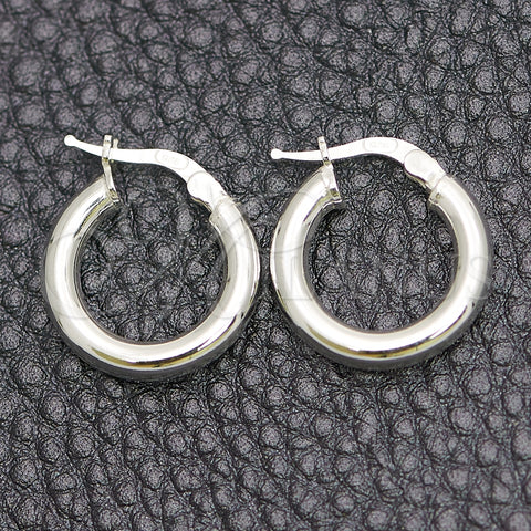 Argolla Pequeña 02.389.0185.10 Plata Rodinada, Diseño de Hueco, Pulido, Tono Plateado