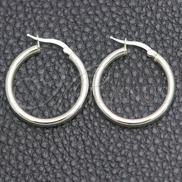 Argolla Pequeña 02.389.0185.20 Plata Rodinada, Diseño de Hueco, Pulido, Tono Plateado