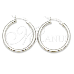 Argolla Pequeña 02.389.0185.20 Plata Rodinada, Diseño de Hueco, Pulido, Tono Plateado