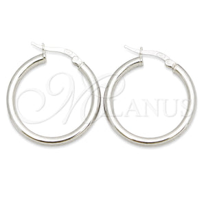 Argolla Pequeña 02.389.0185.20 Plata Rodinada, Diseño de Hueco, Pulido, Tono Plateado