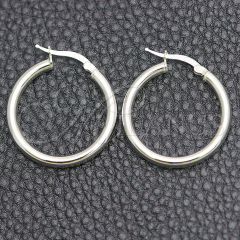 Argolla Pequeña 02.389.0185.20 Plata Rodinada, Diseño de Hueco, Pulido, Tono Plateado