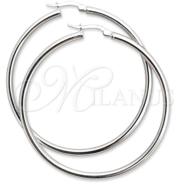 Argolla Mediana 02.389.0185.50 Plata Rodinada, Diseño de Hueco, Pulido, Tono Plateado