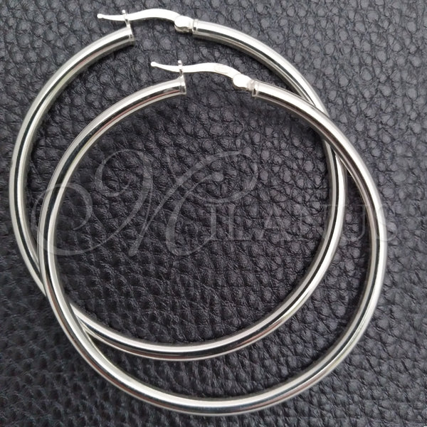Argolla Mediana 02.389.0185.50 Plata Rodinada, Diseño de Hueco, Pulido, Tono Plateado