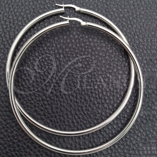 Argolla Grande 02.389.0185.70 Plata Rodinada, Diseño de Hueco, Pulido, Tono Plateado