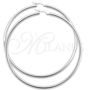 Argolla Grande 02.389.0185.70 Plata Rodinada, Diseño de Hueco, Pulido, Tono Plateado