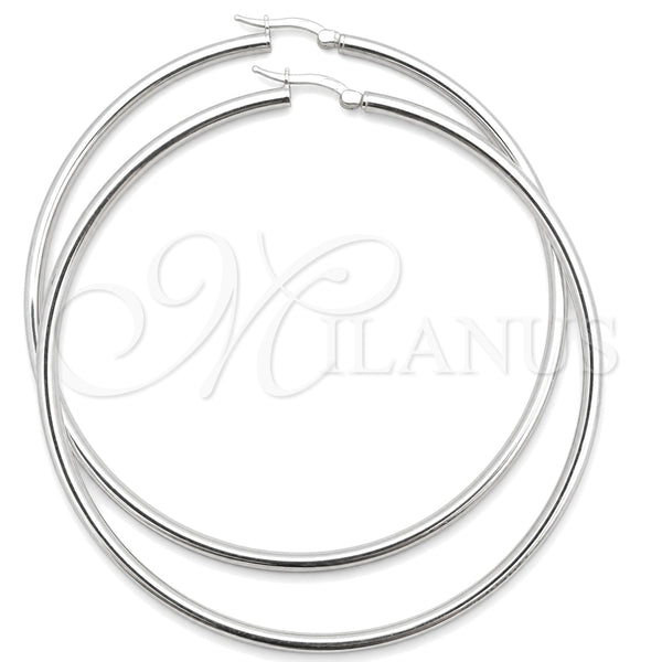 Argolla Grande 02.389.0185.70 Plata Rodinada, Diseño de Hueco, Pulido, Tono Plateado