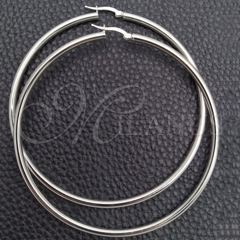 Argolla Grande 02.389.0185.70 Plata Rodinada, Diseño de Hueco, Pulido, Tono Plateado