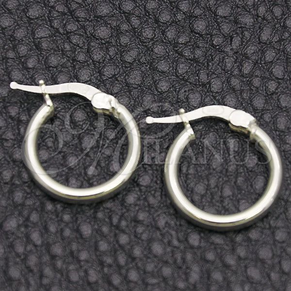 Argolla Pequeña 02.389.0186.10 Plata Rodinada, Diseño de Hueco, Pulido, Tono Plateado