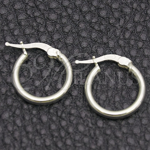Argolla Pequeña 02.389.0186.10 Plata Rodinada, Diseño de Hueco, Pulido, Tono Plateado