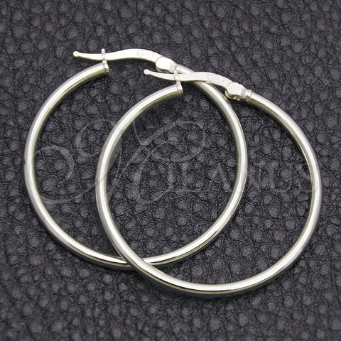 Argolla Pequeña 02.389.0186.30 Plata Rodinada, Diseño de Hueco, Pulido, Tono Plateado