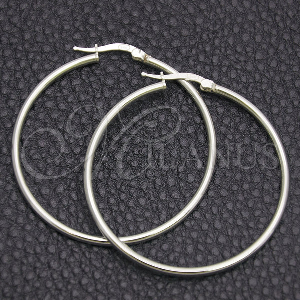 Argolla Mediana 02.389.0186.40 Plata Rodinada, Diseño de Hueco, Pulido, Tono Plateado