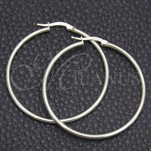 Argolla Mediana 02.389.0186.40 Plata Rodinada, Diseño de Hueco, Pulido, Tono Plateado