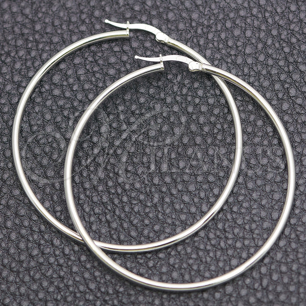Argolla Mediana 02.389.0186.50 Plata Rodinada, Diseño de Hueco, Pulido, Tono Plateado