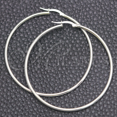 Argolla Mediana 02.389.0186.50 Plata Rodinada, Diseño de Hueco, Pulido, Tono Plateado