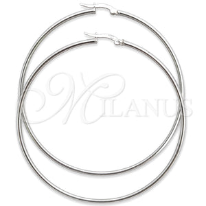 Argolla Grande 02.389.0186.70 Plata Rodinada, Diseño de Hueco, Pulido, Tono Plateado