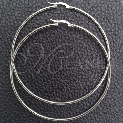 Argolla Grande 02.389.0186.70 Plata Rodinada, Diseño de Hueco, Pulido, Tono Plateado