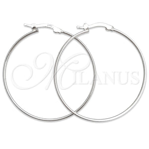 Argolla Mediana 02.389.0187.40 Plata Rodinada, Diseño de Hueco, Pulido, Tono Plateado
