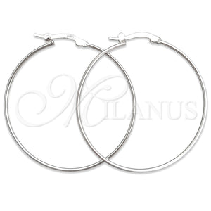 Argolla Mediana 02.389.0187.40 Plata Rodinada, Diseño de Hueco, Pulido, Tono Plateado