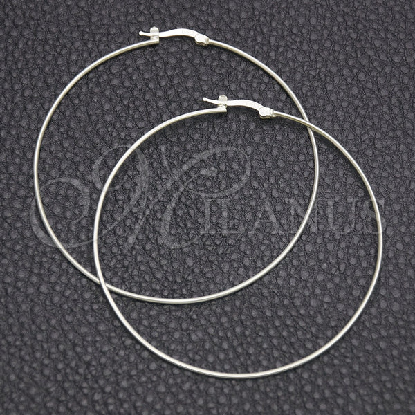Argolla Grande 02.389.0187.60 Plata Rodinada, Diseño de Hueco, Pulido, Tono Plateado