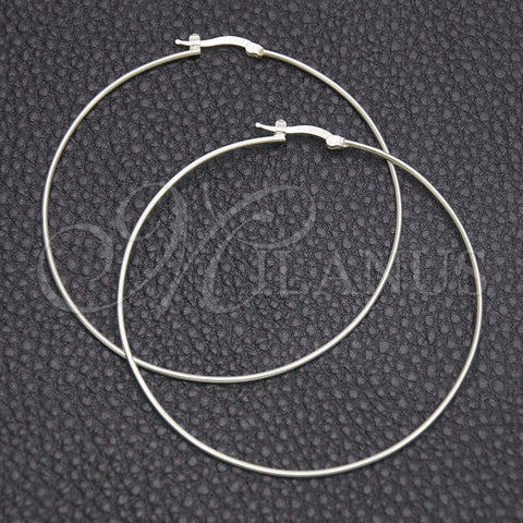 Argolla Grande 02.389.0187.60 Plata Rodinada, Diseño de Hueco, Pulido, Tono Plateado