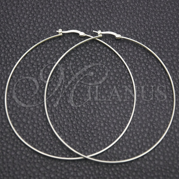 Argolla Grande 02.389.0187.70 Plata Rodinada, Diseño de Hueco, Pulido, Tono Plateado