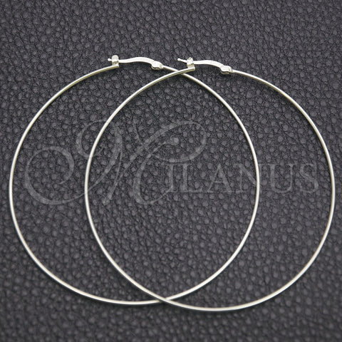 Argolla Grande 02.389.0187.70 Plata Rodinada, Diseño de Hueco, Pulido, Tono Plateado