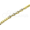 Pulsera Elegante 03.283.0131.08 Oro Laminado, Diseño de Gota, con Blanca Zirconia Cubica, Pulido, Tono Dorado (05 MM Thickness, 8 Inches Length)