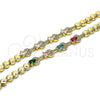 Pulsera Elegante 03.283.0131.08 Oro Laminado, Diseño de Gota, con Blanca Zirconia Cubica, Pulido, Tono Dorado (05 MM Thickness, 8 Inches Length)