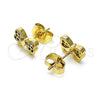Arete Dormilona 02.210.0664.1 Oro Laminado, Diseño de Arco, con Multicolor Micro Pave, Pulido, Tono Dorado