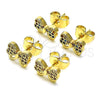 Arete Dormilona 02.210.0664.1 Oro Laminado, Diseño de Arco, con Multicolor Micro Pave, Pulido, Tono Dorado