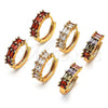Argolla Huggie 02.210.0673.2.15 Oro Laminado, Diseño de Baguette, con Granate Zirconia Cubica, Pulido, Tono Dorado