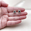 Arete Dormilona 02.344.0082.2 Oro Laminado, Diseño de Cluster, con Zafiro Azul and Blanca Zirconia Cubica, Pulido, Tono Dorado