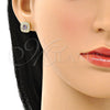 Arete Dormilona 02.344.0082.3 Oro Laminado, con Amatista Zirconia Cubica and Blanca Micro Pave, Pulido, Tono Dorado