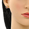Arete Dormilona 02.344.0081.6 Oro Laminado, con Granate and Blanca Zirconia Cubica, Pulido, Tono Dorado