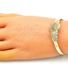 Aro Individual 07.253.0029 Oro Laminado, Diseño de Mariposa y Corazón, con Blanca Zirconia Cubica, Pulido, Tono Dorado (05 MM Thickness, One size fits all)