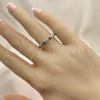 Anillo Multi Piedra 01.253.0041 Oro Laminado, Diseño de Ojo Griego, con Blanca Zirconia Cubica, Esmaltado Azul, Tono Dorado (One size fits all)