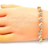 Pulsera Elegante 03.210.0152.08 Oro Laminado, Diseño de Delfín, con Blanca Micro Pave, Pulido, Tono Dorado (07 MM Thickness, 8 Inches Length)