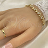 Pulsera Elegante 03.210.0152.08 Oro Laminado, Diseño de Delfín, con Blanca Micro Pave, Pulido, Tono Dorado (07 MM Thickness, 8 Inches Length)