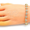 Pulsera Elegante 03.210.0153.07 Oro Laminado, Diseño de Mariposa, con Blanca Micro Pave, Pulido, Tono Dorado (09 MM Thickness, 7 Inches Length)