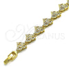 Pulsera Elegante 03.210.0153.07 Oro Laminado, Diseño de Mariposa, con Blanca Micro Pave, Pulido, Tono Dorado (09 MM Thickness, 7 Inches Length)