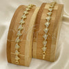 Pulsera Elegante 03.210.0153.07 Oro Laminado, Diseño de Mariposa, con Blanca Micro Pave, Pulido, Tono Dorado (09 MM Thickness, 7 Inches Length)