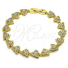 Pulsera Elegante 03.210.0153.07 Oro Laminado, Diseño de Mariposa, con Blanca Micro Pave, Pulido, Tono Dorado (09 MM Thickness, 7 Inches Length)
