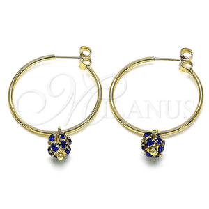 Argolla Mediana 02.63.2736.30 Oro Laminado, con Zafiro Azul Cristal, Pulido, Tono Dorado