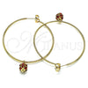 Argolla Grande 02.63.2736.1.50 Oro Laminado, con Granate Cristal, Pulido, Tono Dorado