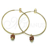 Argolla Grande 02.63.2736.1.50 Oro Laminado, con Granate Cristal, Pulido, Tono Dorado